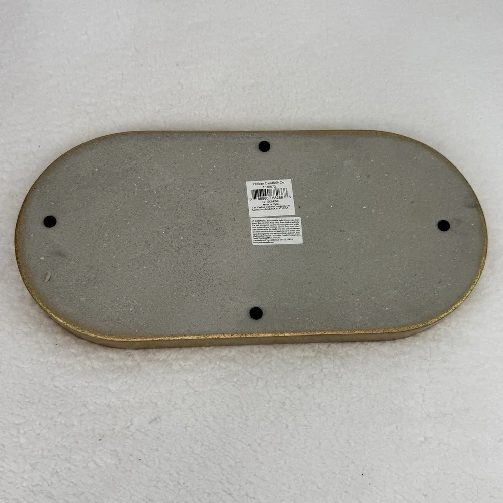 Yankee Candle Stone Scaping Tray Oval 12' Light Green NEW